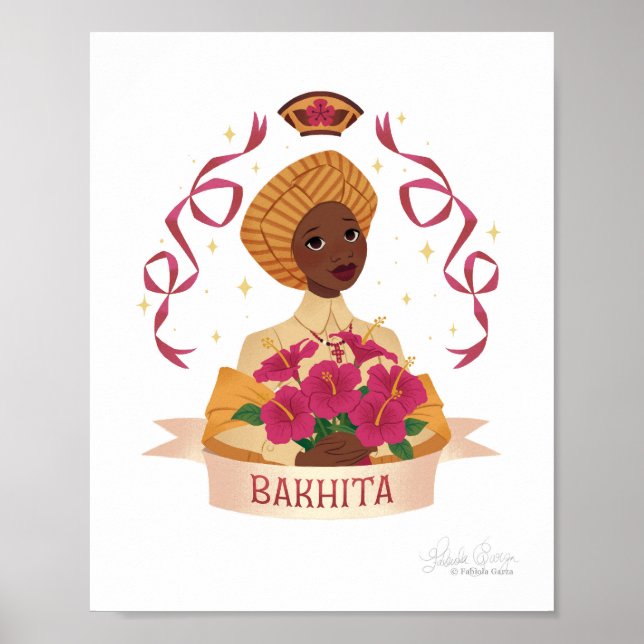 Impresión de arte de Saint Josephine Bakhita (Frente)