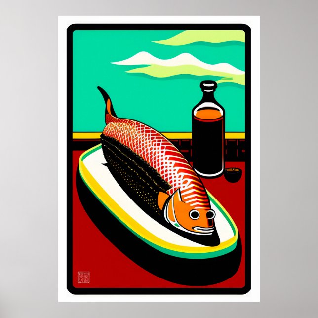 Impresión de arte de salmón (Frente)