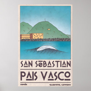 Impresión de arte de San Sebastián Onda rizada, me