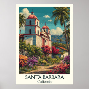Impresión de arte de Santa Bárbara California   En