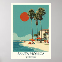 Impresión de arte de Santa Mónica California | Pla