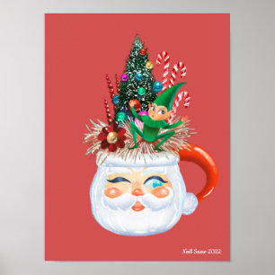 Impresión de arte de Santa Mug