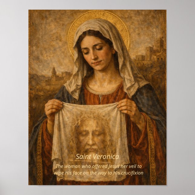 Impresión de arte de Santa Verónica - Santo Rostro (Frente)