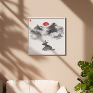 Impresión de arte de senderos de nubes de montaña