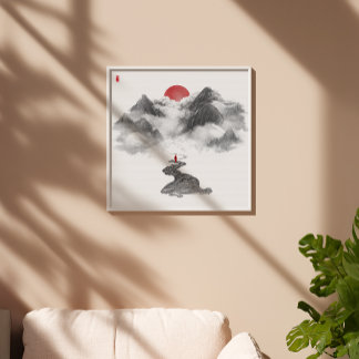 Impresión de arte de senderos de nubes de montaña 