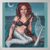 impresión de arte de sirena en semiliberal