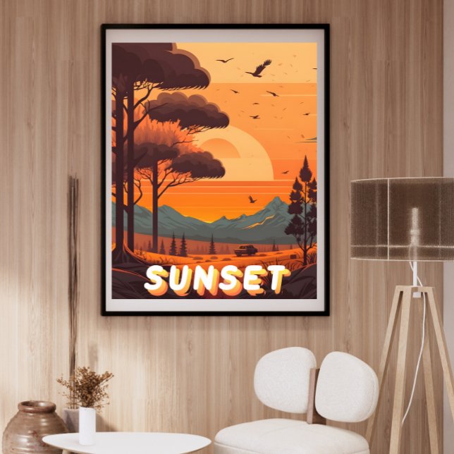 Impresión de arte de sol de viaje de estilo retro  (Subido por el creador)