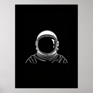 Impresión de arte de una línea astronauta