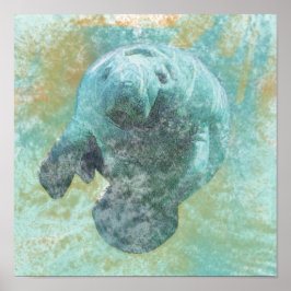 Impresión de arte de vacas marinas de Manatee