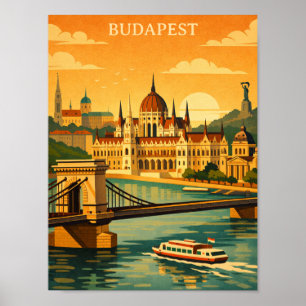 Impresión de arte de viaje de Budapest Hungría vin