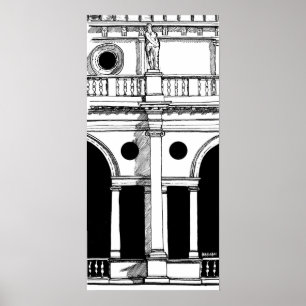 Impresión de arte de viajes de la Basílica de Ital