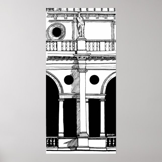 Impresión de arte de viajes de la Basílica de Ital (Frente)