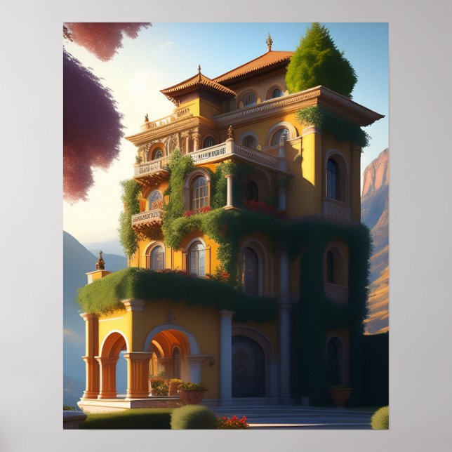 Impresión de arte de Villa italiano caprichoso (Frente)