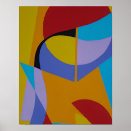 Impresión de arte decorativo contemporáneo naranja