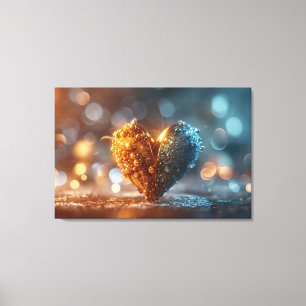 Impresión de arte del Bokeh del corazón brillante