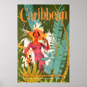 Impresión de arte del Caribe Pan American Travel P