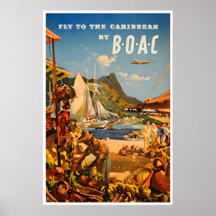 Impresión de arte del cartel de viaje de BOAC Pint