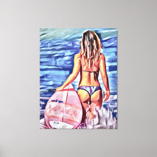 IMPRESIÓN DE ARTE DEL CHICA DE SUPERFICIE DE G-STR
