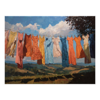 Impresión de arte del cielo de lavandería color vi