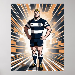 Impresión de arte del jugador de rugby
