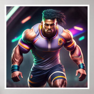 Impresión de arte del jugador de rugby