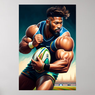 Impresión de arte del jugador de rugby