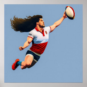 Impresión de arte del jugador de rugby