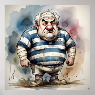 Impresión de arte del jugador de rugby