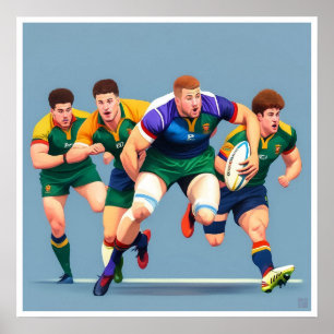 Impresión de arte del jugador de rugby
