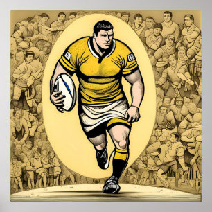 Impresión de arte del jugador de rugby
