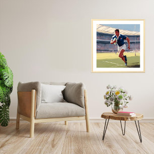 Impresión de arte del jugador de rugby francés