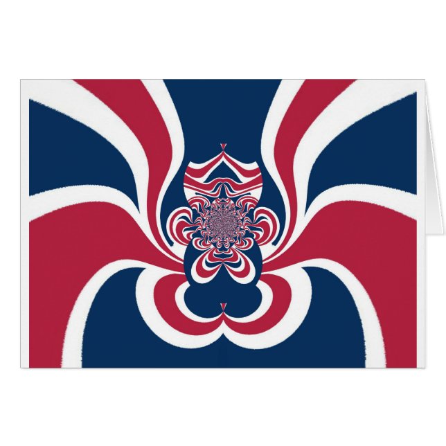 Impresión de arte del Kaleidoscope Azul Rojo (Anverso (Horizontal))