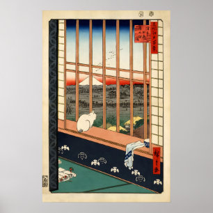 Impresión de arte del maestro del gato japonés Pós