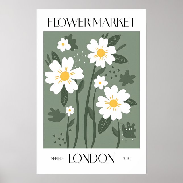 Impresión de arte del mercado de flores – Londres  (Frente)