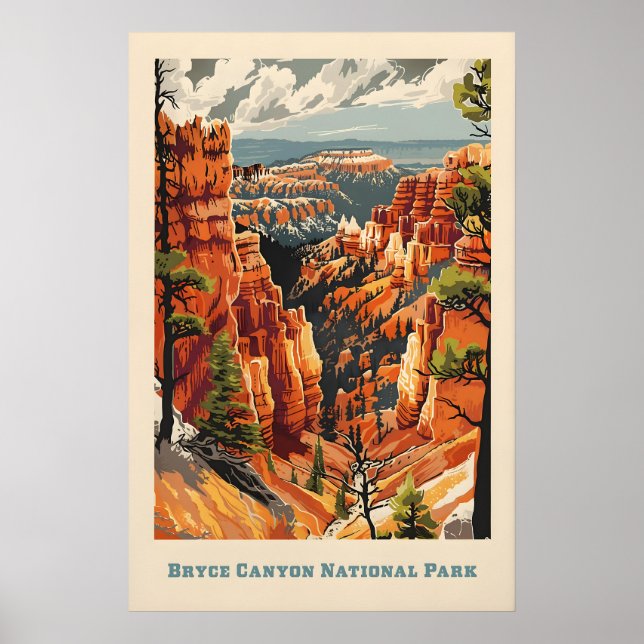 Impresión de arte del parque nacional - Bryce Cany (Frente)