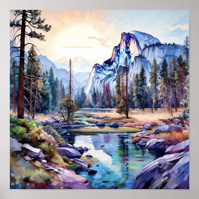 Impresión de arte del Parque Nacional Yosemite (Frente)