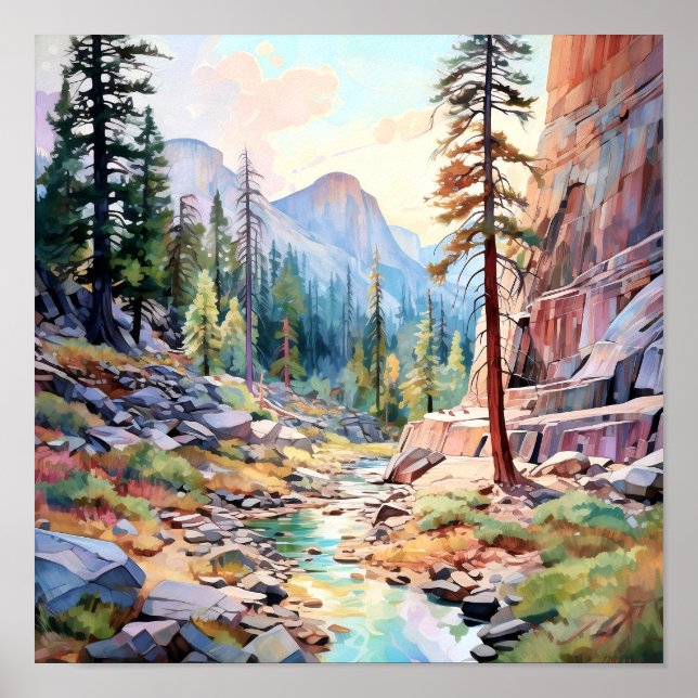 Impresión de arte del Parque Nacional Yosemite (Frente)