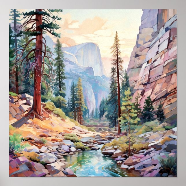 Impresión de arte del Parque Nacional Yosemite (Frente)