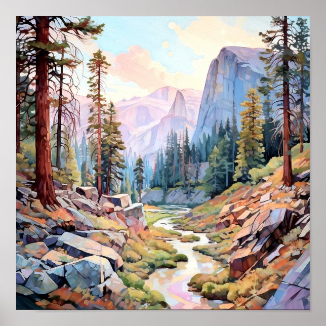 Impresión de arte del Parque Nacional Yosemite (Frente)