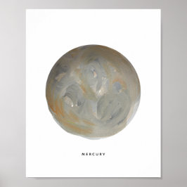 Impresión de arte del planeta Mercurio pintado
