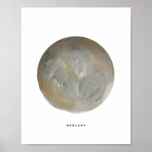 Impresión de arte del planeta Mercurio pintado