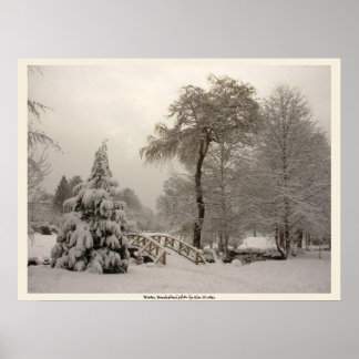 Impresión de arte del puente de invierno Póster de