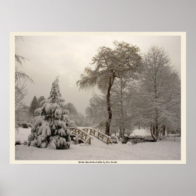 Impresión de arte del puente de invierno Póster de (Frente)