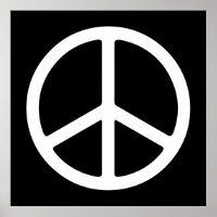 Impresión de arte del símbolo White on Black Peace
