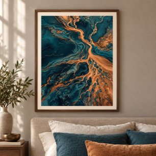 Impresión de arte delta de cobre