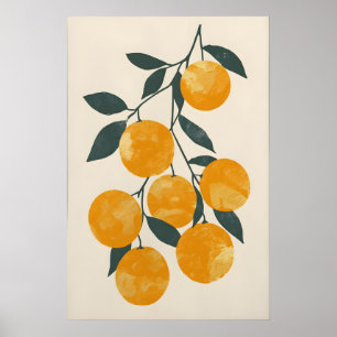 Impresión de Arte Digital de Naranjas Modernas - H