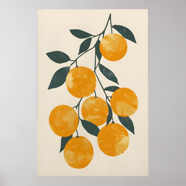 Impresión de Arte Digital de Naranjas Modernas - H (Frente)