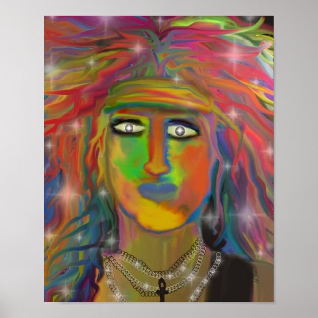 Impresión de arte digital "Hair God" (Frente)