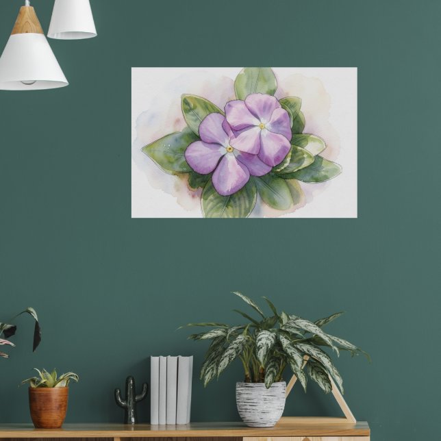 Impresión de Arte en Acuarela de Flor Morada (Salón 1)