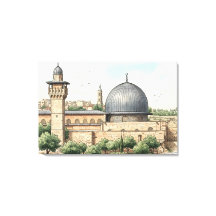 Impresión de arte en acuarela de la Mezquita de Al